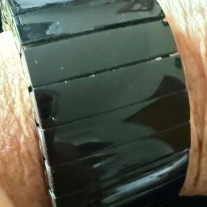 Stretch Black & Silver tone Reversible Bracelet- Like New